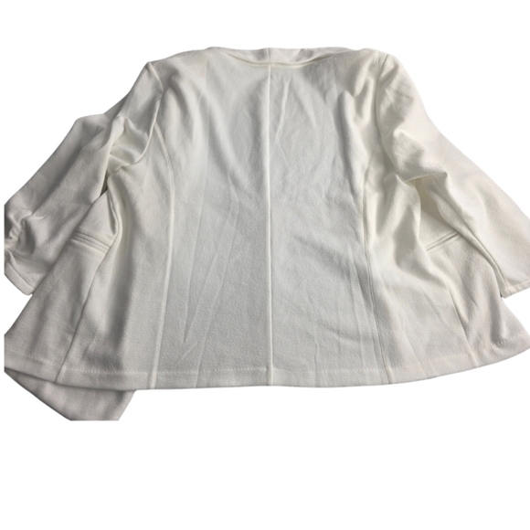 Maurices 2X Open White Blazer Ruched Sleeves Cj-3221 - Picture 3 of 11